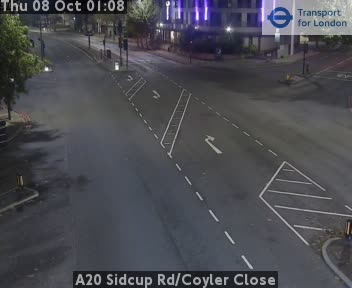 The road at A20 Sidcup Rd/Coyler Close, live