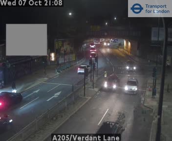 The road at A205/Verdant Lane, live