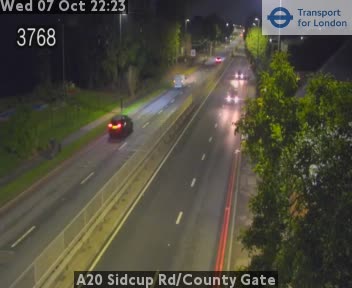 The road at A20 Sidcup Rd/County Gate, live