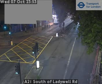 The road at A21 South of Ladywell Rd, live