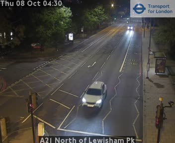 The road at A21 North of Lewisham Pk, live