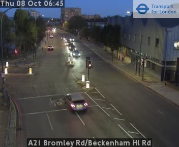 The road at A21 Bromley Rd/Beckenham Hl Rd, live