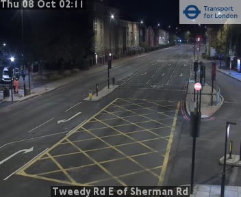 The road at Tweedy Rd E of Sherman Rd, live