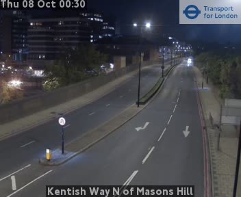 The road at Kentish Way N of Masons Hill, live