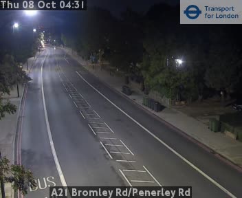 The road at A21 Bromley Rd/Penerley Rd, live