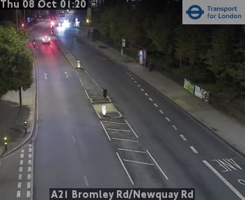 The road at A21 Bromley Rd/Newquay Rd, live