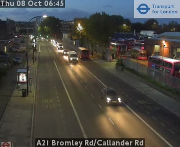 The road at A21 Bromley Rd/Callander Rd, live