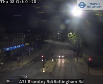 The road at A21 Bromley Rd/Bellingham Rd, live