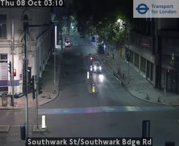 The road at Southwark St/Southwark Bdge Rd, live