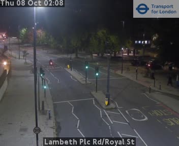 The road at Lambeth Plc Rd/Royal St, live