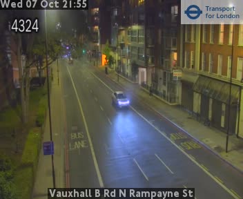 The road at Vauxhall B Rd N Rampayne St, live