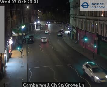 The road at Camberwell Ch St/Grove Ln, live