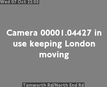 The road at Tamworth Rd/North End Rd, live