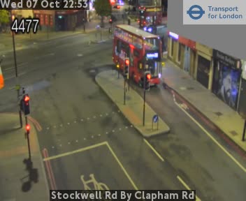 The road at Stockwell Rd By Clapham Rd, live