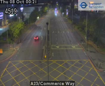 The road at A23/Commerce Way, live