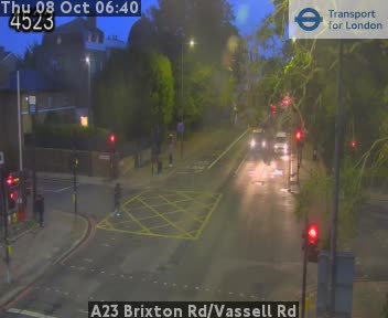 The road at A23 Brixton Rd/Vassell Rd, live