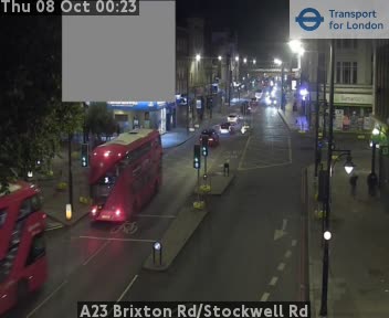 The road at A23 Brixton Rd/Stockwell Rd, live