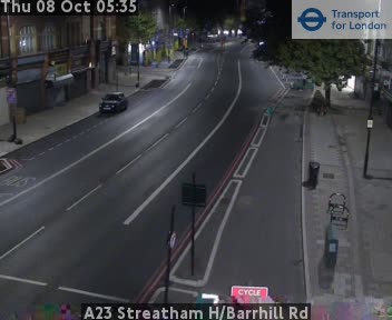 The road at A23 Streatham H/Barrhill Rd, live