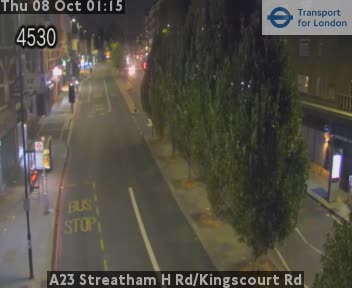 The road at A23 Streatham H Rd/Kingscourt Rd, live