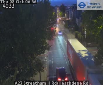The road at A23 Streatham H Rd/Heathdene Rd, live
