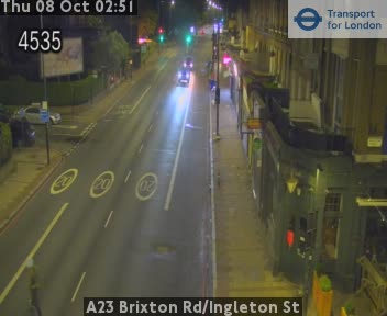 The road at A23 Brixton Rd/Ingleton St, live