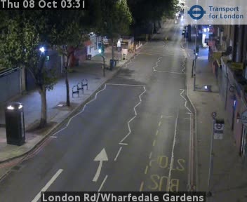 The road at London Rd/Wharfedale Gardens, live