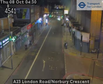 The road at A23 London Road/Norbury Crescent, live