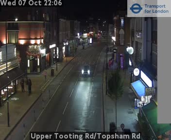 The road at Upper Tooting Rd/Topsham Rd, live