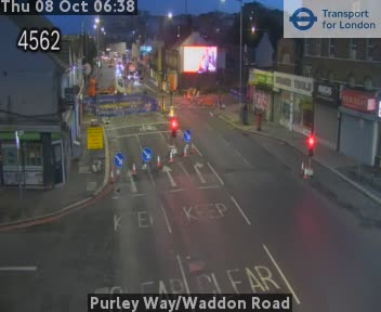The road at Purley Way/Waddon Road, live