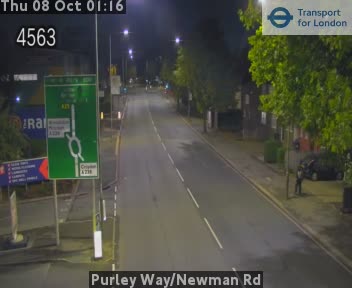 The road at Purley Way/Newman Rd, live