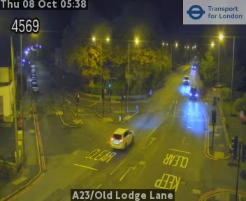 The road at A23/Old Lodge Lane, live