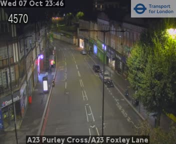 The road at A23 Purley Cross/A23 Foxley Lane, live