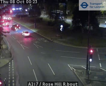 The road at A217 / Rose Hill R.bout, live