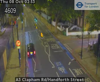 The road at A3 Clapham Rd/Handforth Street, live