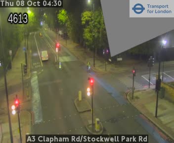 The road at A3 Clapham Rd/Stockwell Park Rd, live