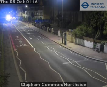 The road at Clapham Common/Northside, live