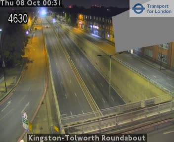 The road at Kingston-Tolworth Roundabout, live