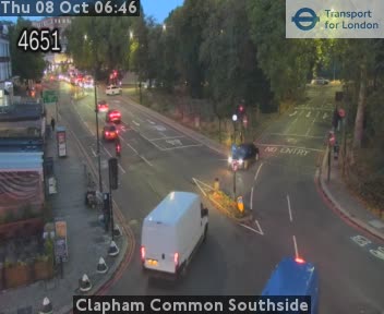 The road at Clapham Common Southside, live