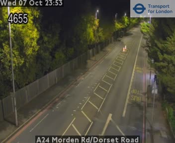 The road at A24 Morden Rd/Dorset Road, live