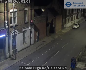 The road at Balham High Rd/Caistor Rd, live