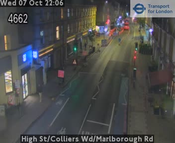 The road at High St/Colliers Wd/Marlborough Rd, live
