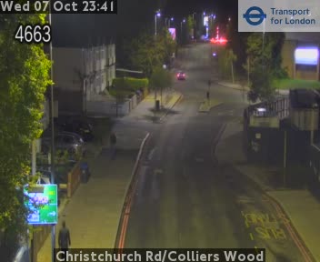 The road at Christchurch Rd/Colliers Wood, live