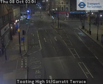 The road at Tooting High St/Garratt Terrace, live