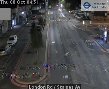 The road at London Rd / Staines Av, live