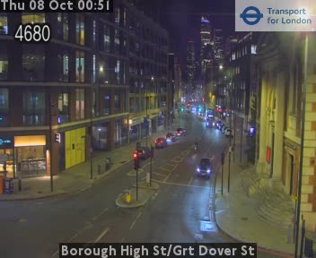The road at Borough High St/Grt Dover St, live
