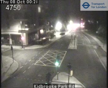 The road at Kidbrooke Park Rd, live