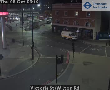 The road at Victoria St/Wilton Rd, live