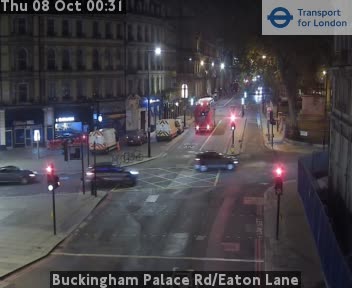 The road at Buckingham Palace Rd/Eaton Lane, live