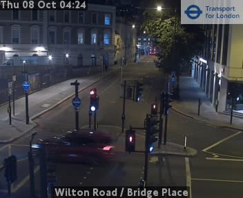 The road at Wilton Road / Bridge Place, live