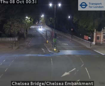 The road at Chelsea Bridge/Chelsea Embankment, live
